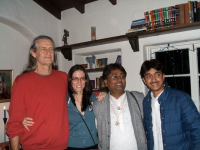 Pt.Vikash Maharaj with Mark Whitwell and son Prabhash Maharaj