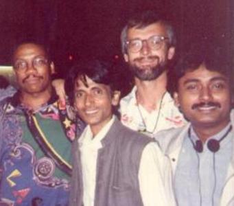 Pt. Vikash Maharaj with Harbie Hankok and Late Pt. Prakash Maharaj at Zeltmusikfestival Freiburg Germany.